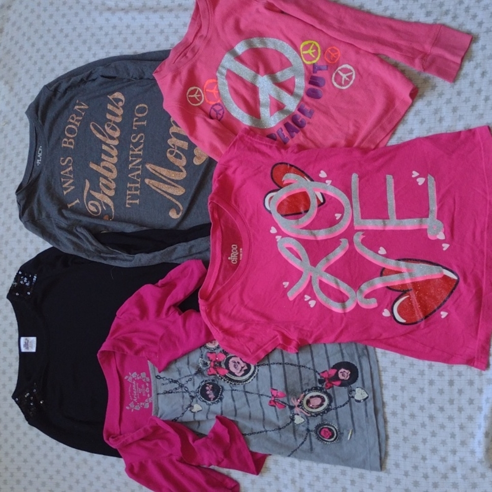 Cute Pink & Black Tops - 7-8 Mixed Lot 💗